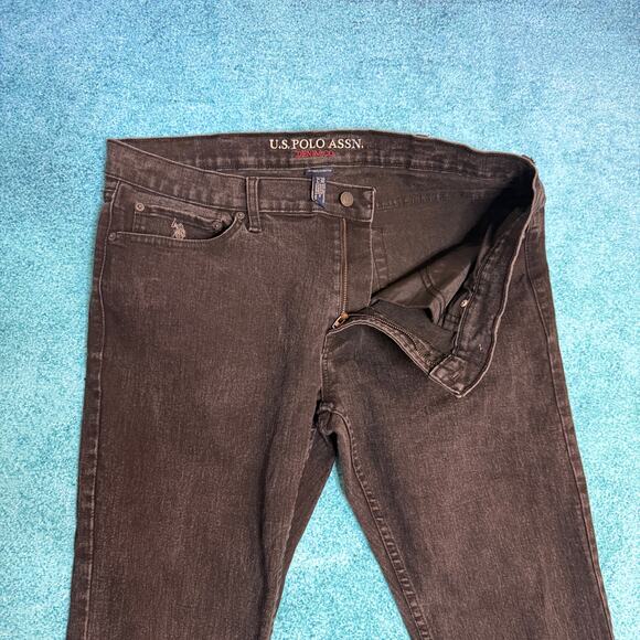 US Polo Assn Men’s Black Jeans 38x30 Straight Leg Stretch Denim (Fits 38x28) - Picture 11 of 16